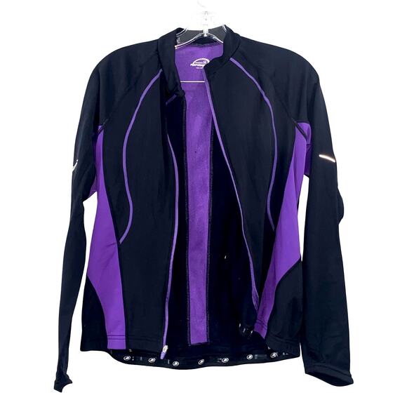Women's Bicycle Performance Purple & Black Softshell Cycling Jacket Size M - Picture 1 of 9